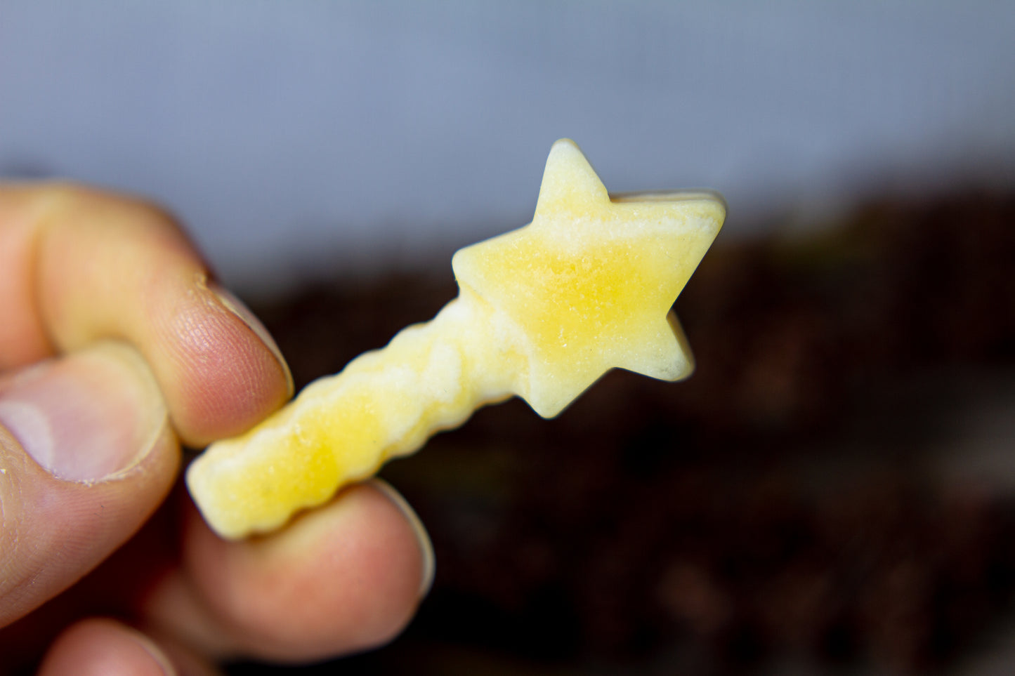 Bandad Orange Kalcit - Trollstav ✩