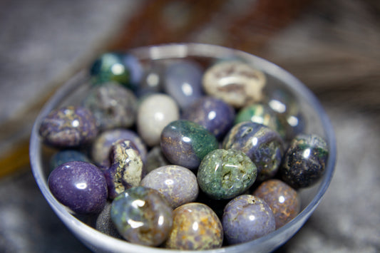 Grape agate - tumbled