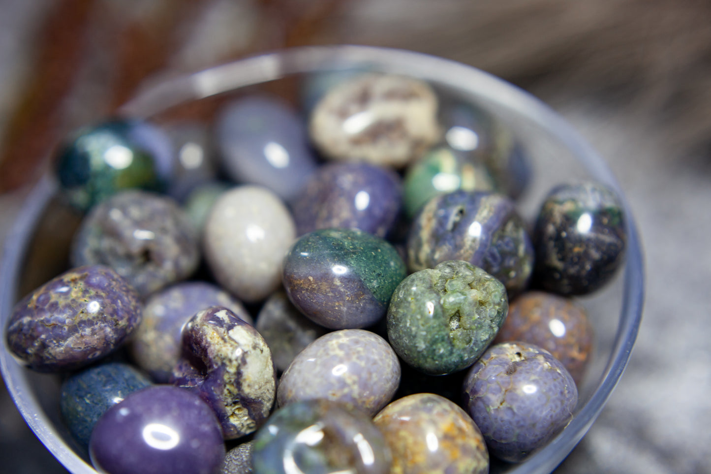 Grape agate - tumbled