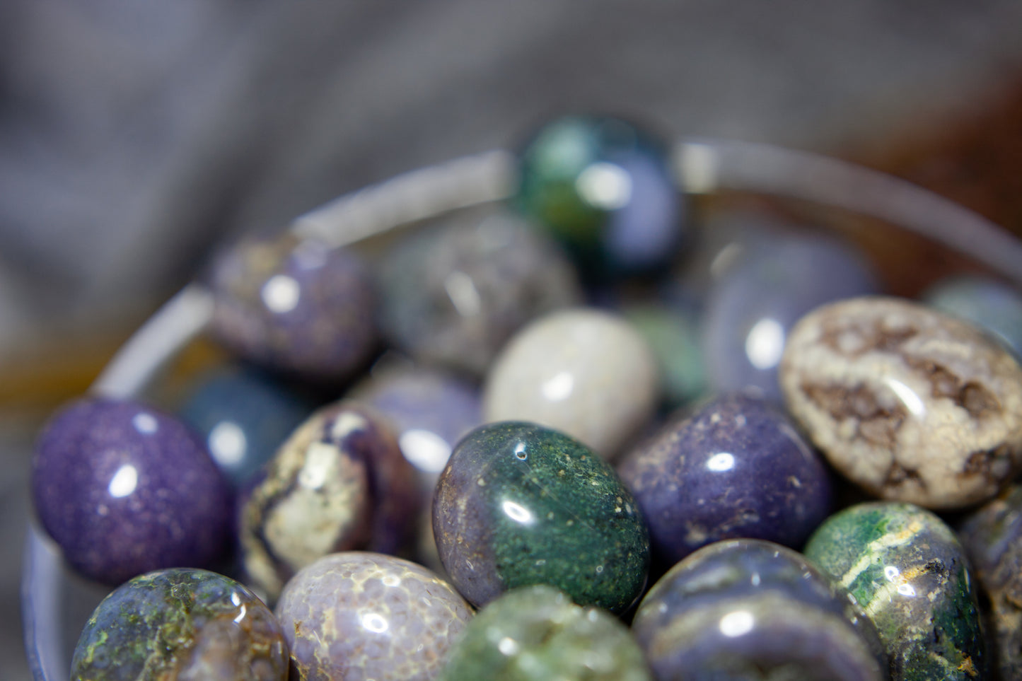 Grape agate - tumbled