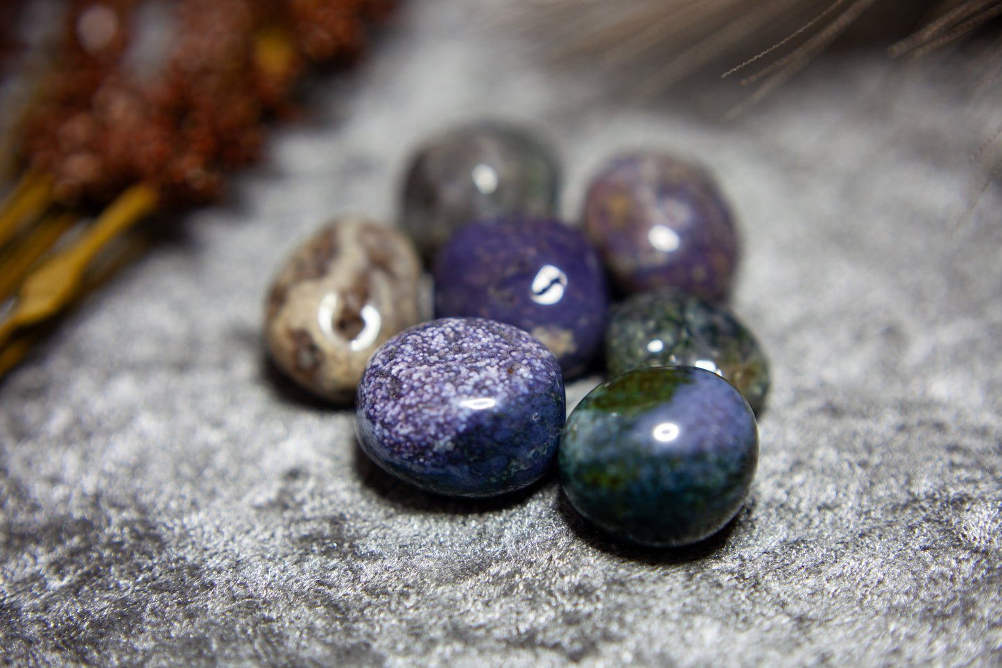 Grape agate - tumbled