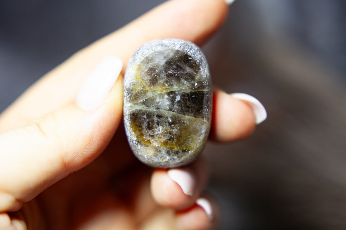 Smoky quartz (dark) with citrine - Ema egg