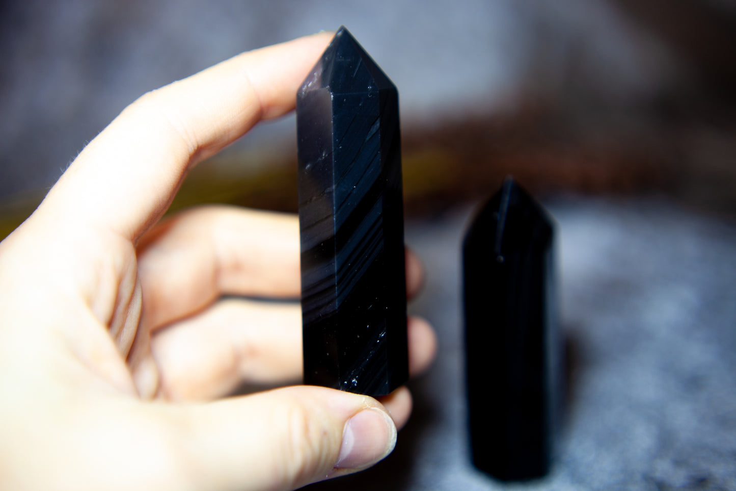 Silver Rainbow Obsidian - point