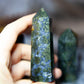 Pyrite in Blue Chalcedony and Quartz - point