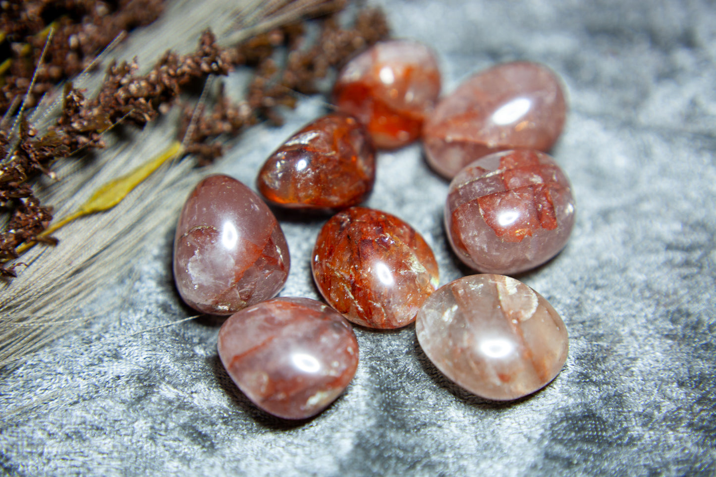 Röd Golden Healer/Hematoid - trumlad