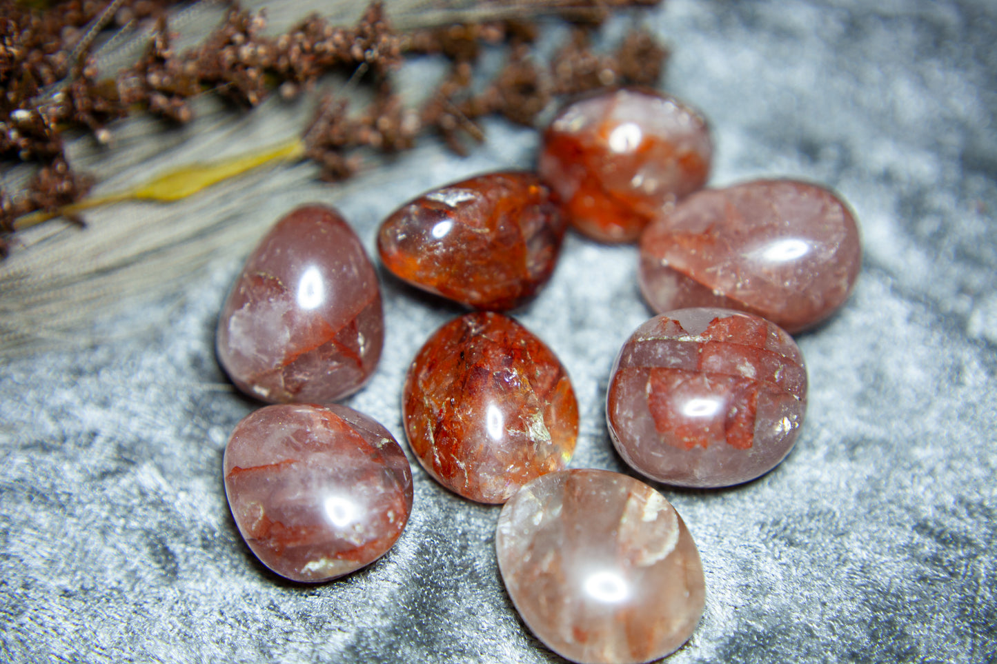 Röd Golden Healer/Hematoid - trumlad