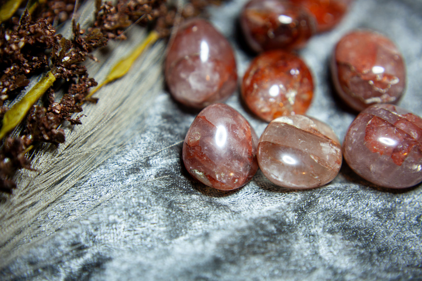 Röd Golden Healer/Hematoid - trumlad