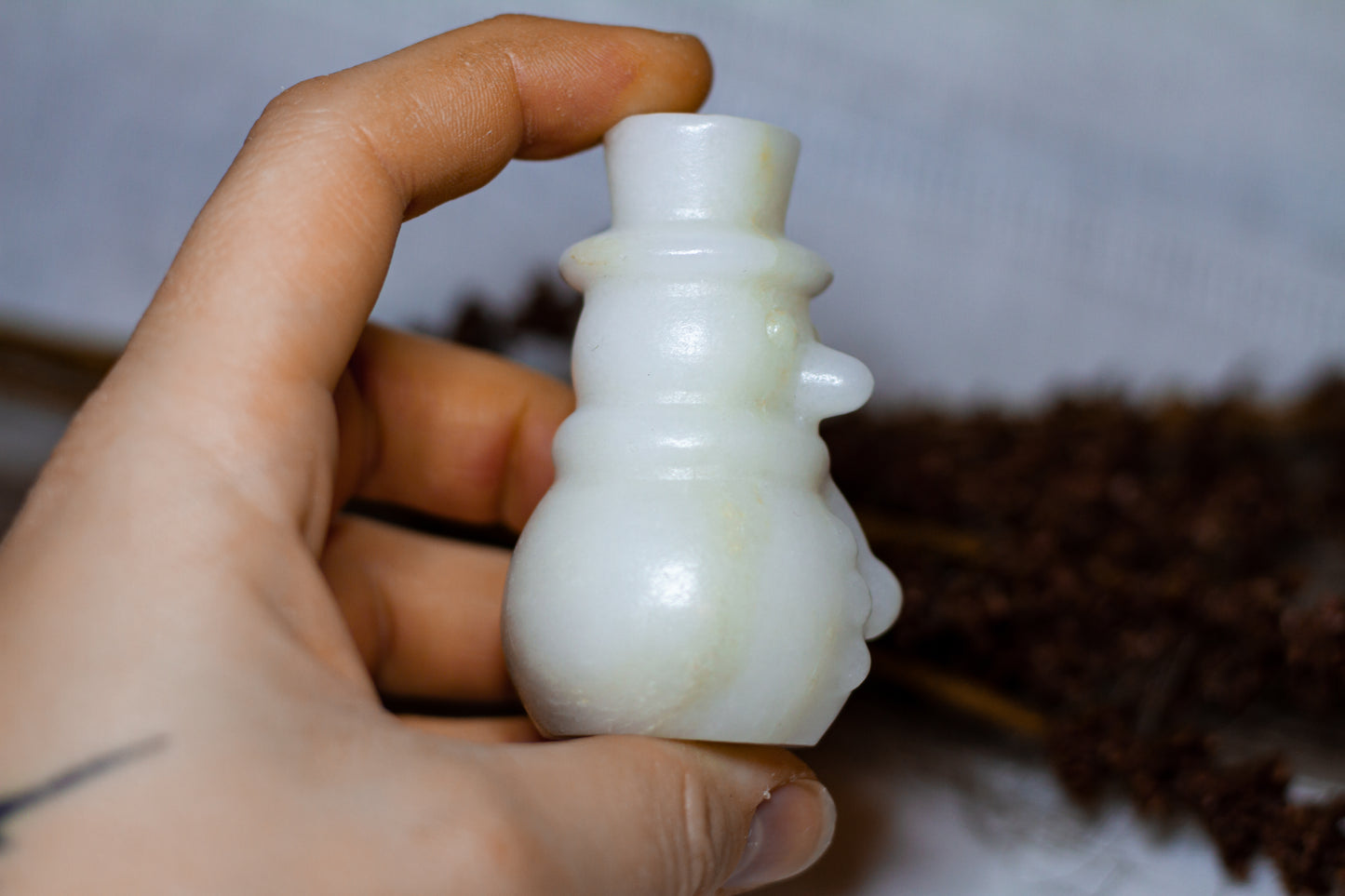 Vit Jade - Stor Snögubbe ☃︎