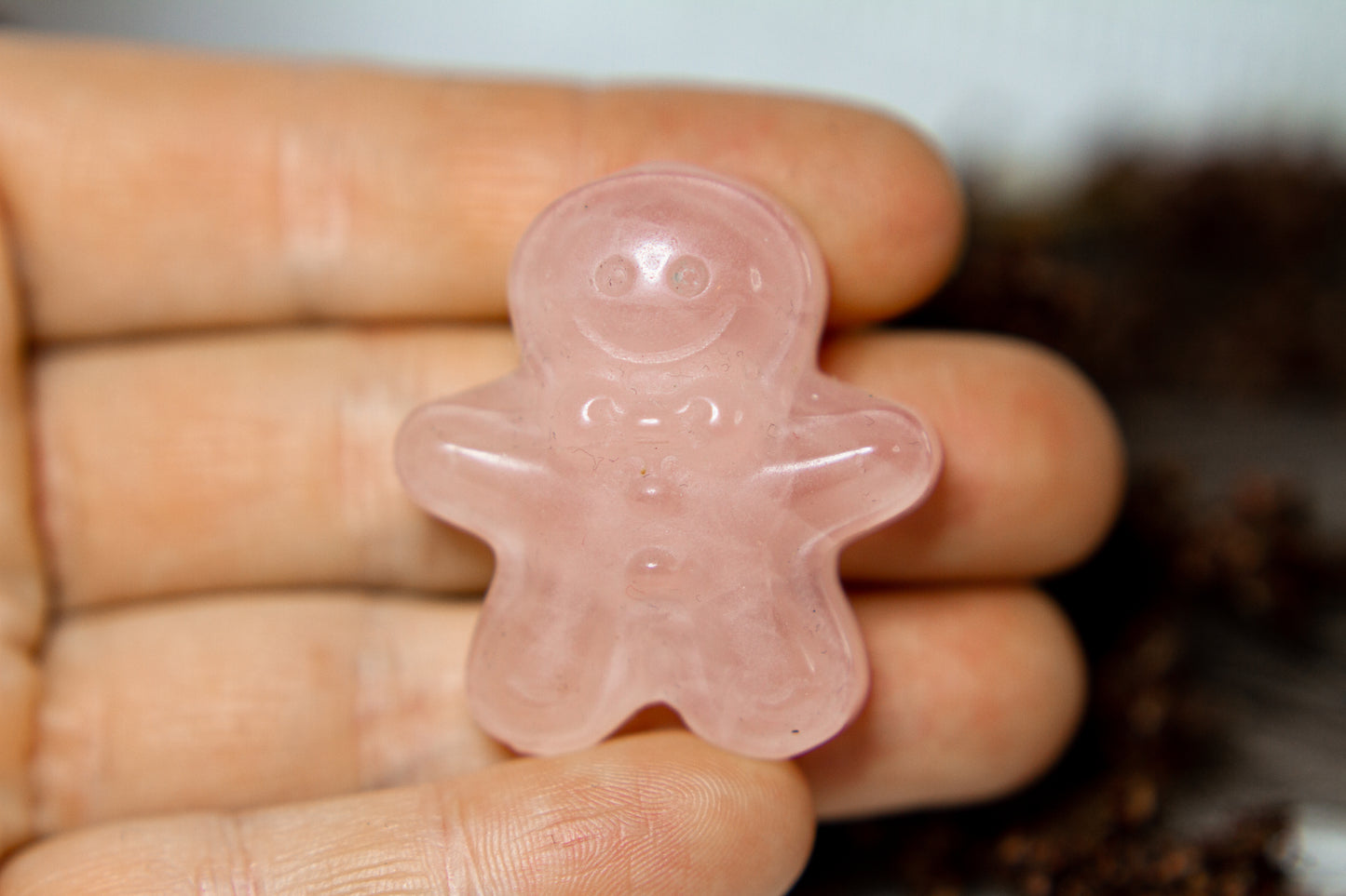 Rosenkvarts - Pepparkaksgubbe 𐀪