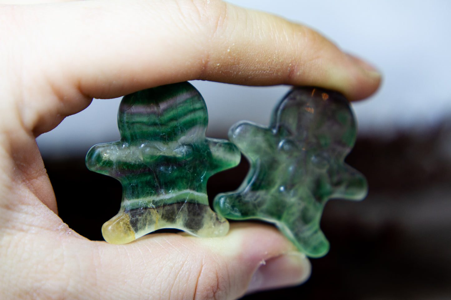 Regnbågsfluorit - Pepparkaksgubbe 𐀪