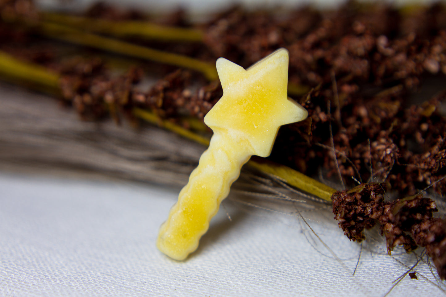 Bandad Orange Kalcit - Trollstav ✩