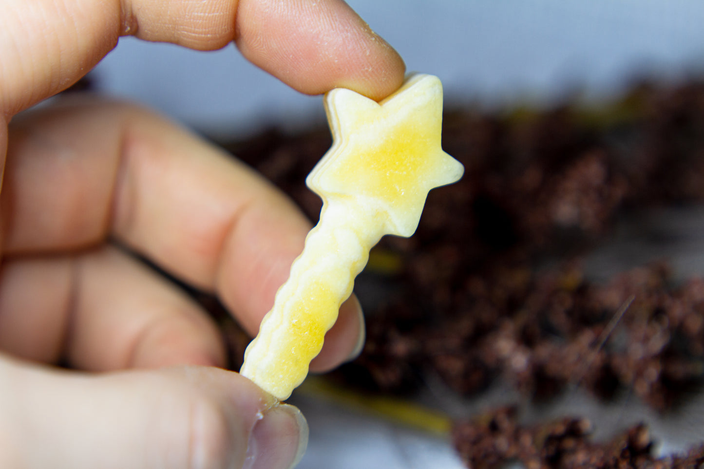 Bandad Orange Kalcit - Trollstav ✩