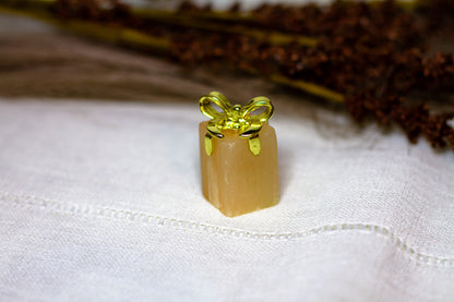 Orange Selenit - Julklapp med Guldrosett 𐙚