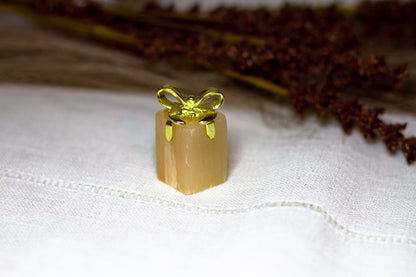 Orange Selenit - Julklapp med Guldrosett 𐙚