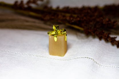 Orange Selenit - Julklapp med Guldrosett 𐙚