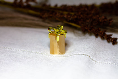 Orange Selenit - Julklapp med Guldrosett 𐙚