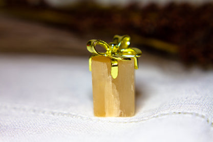 Orange Selenit - Julklapp med Guldrosett 𐙚