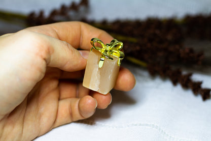 Orange Selenit - Julklapp med Guldrosett 𐙚