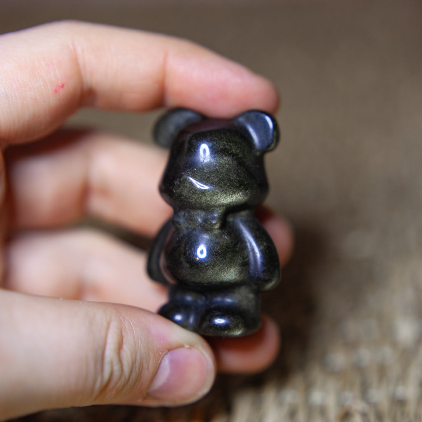 Golden Sheen Obsidian - standing bear