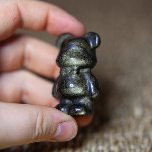 Golden Sheen Obsidian - standing bear