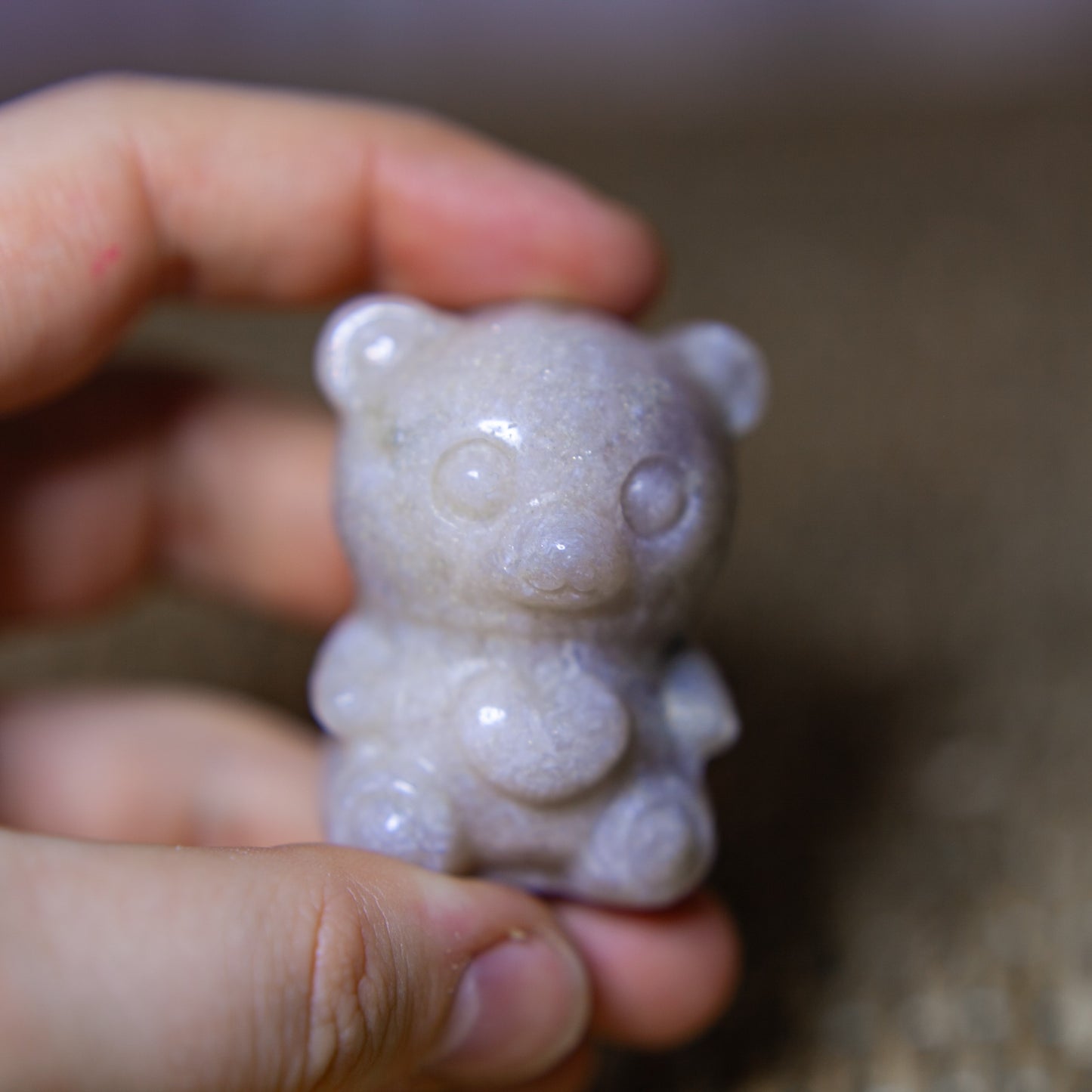 Pink Amethyst - sitting bear