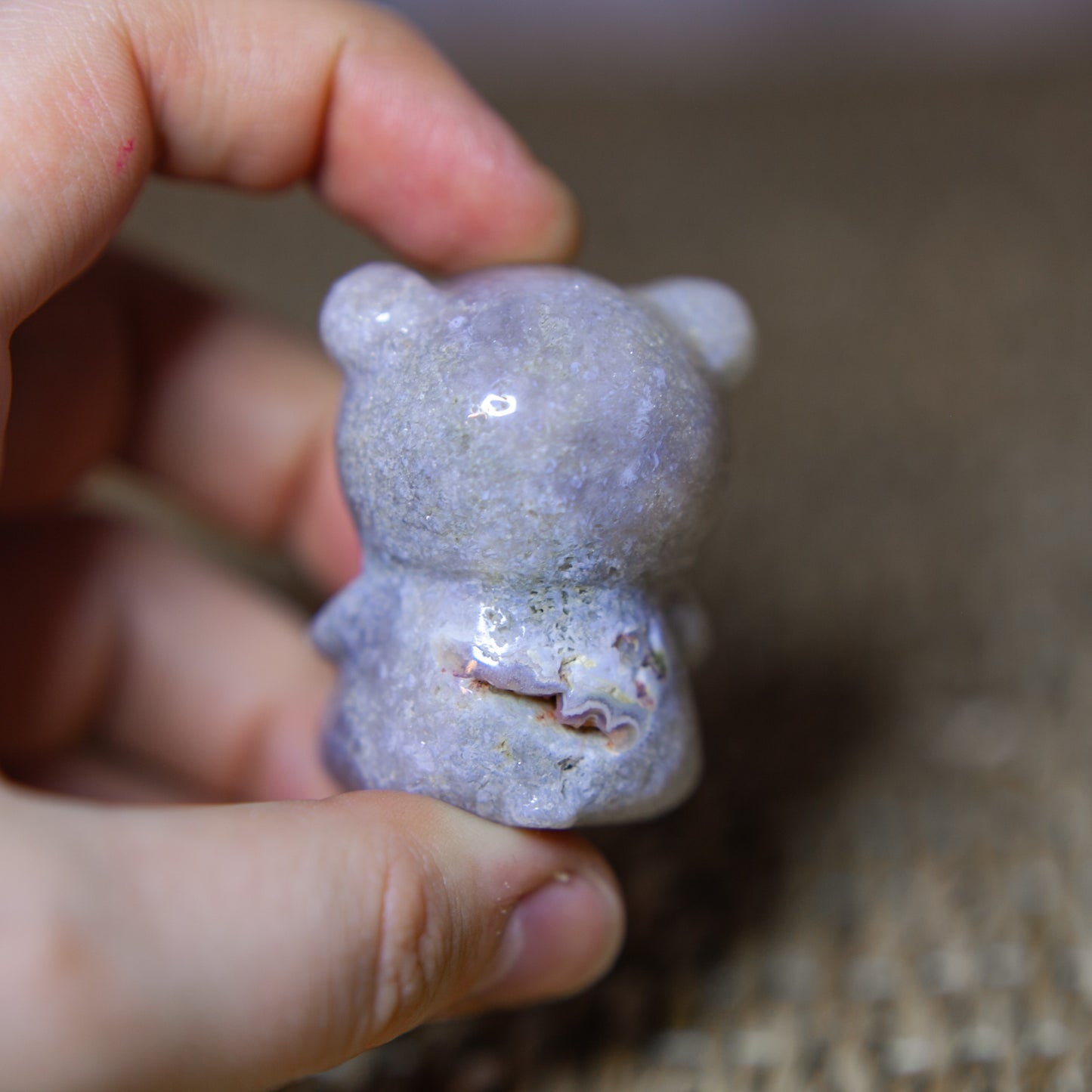 Pink Amethyst - sitting bear