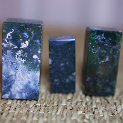 Moss Agate - freeform rectangular blocks
