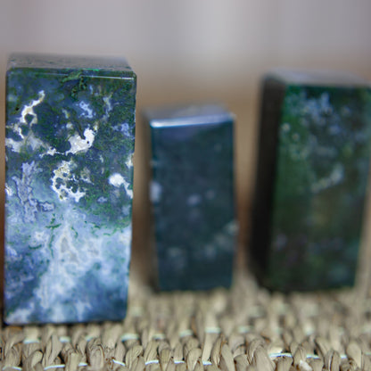 Moss Agate - freeform rectangular blocks