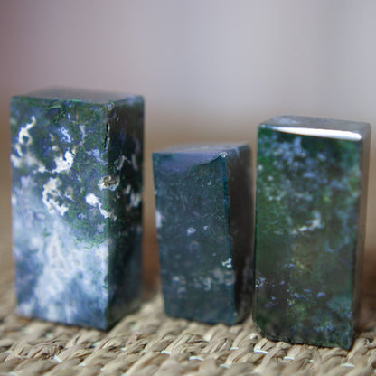 Moss Agate - freeform rectangular blocks