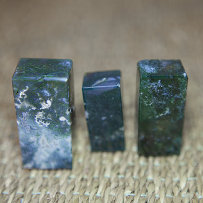 Moss Agate - freeform rectangular blocks
