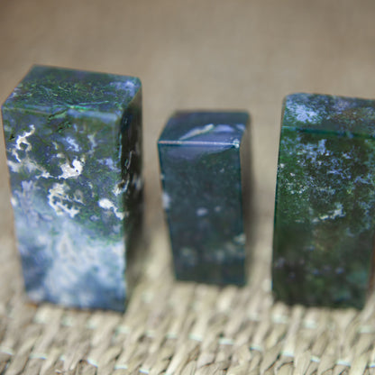 Moss Agate - freeform rectangular blocks