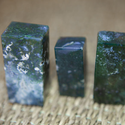 Moss Agate - freeform rectangular blocks