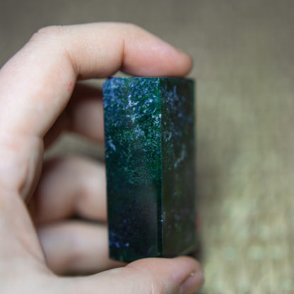 Moss Agate - freeform rectangular blocks
