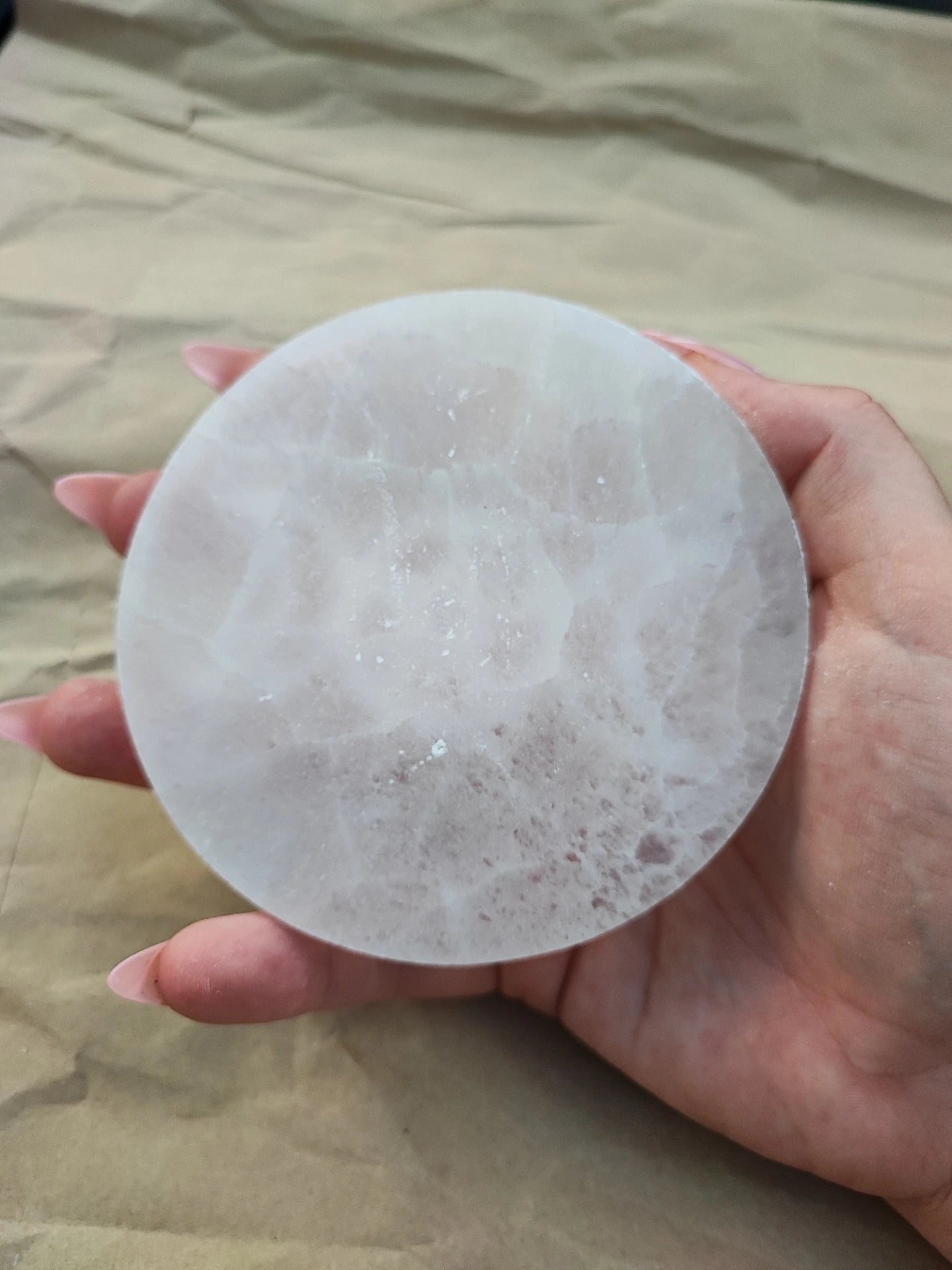 Selenite - triple moon plate