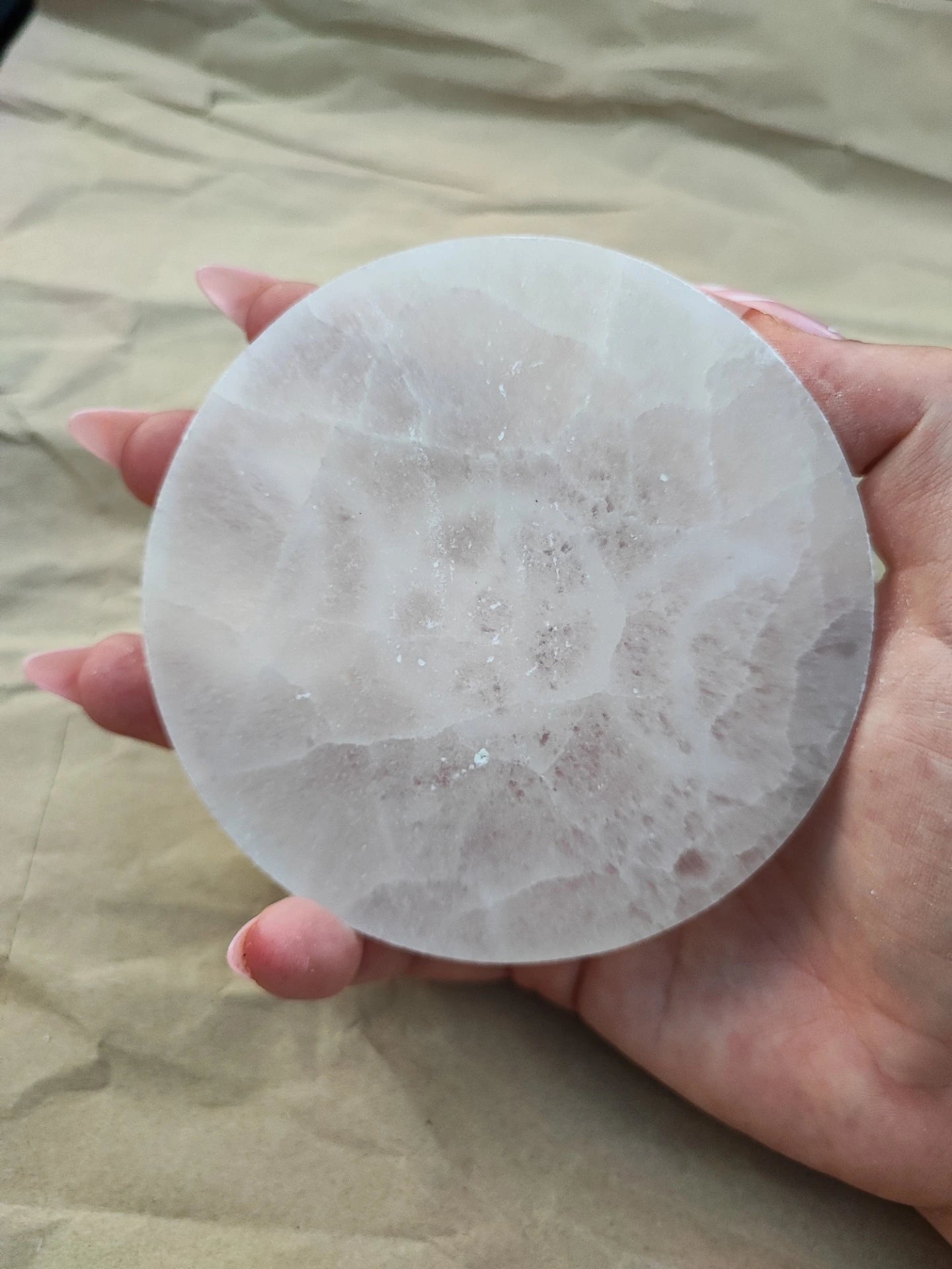 Selenite - triple moon plate