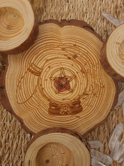 Wooden ball stand - ball by hand