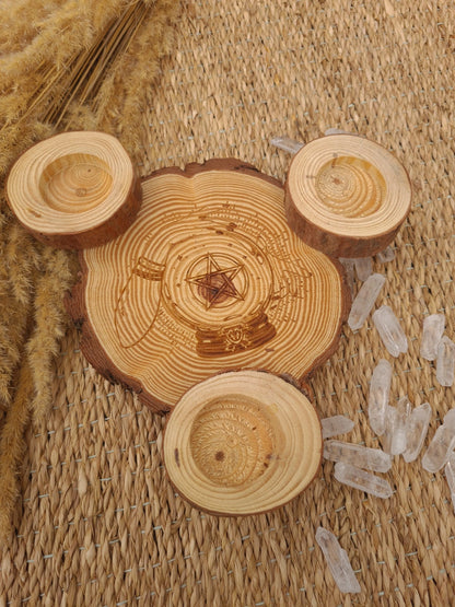 Wooden ball stand - ball by hand