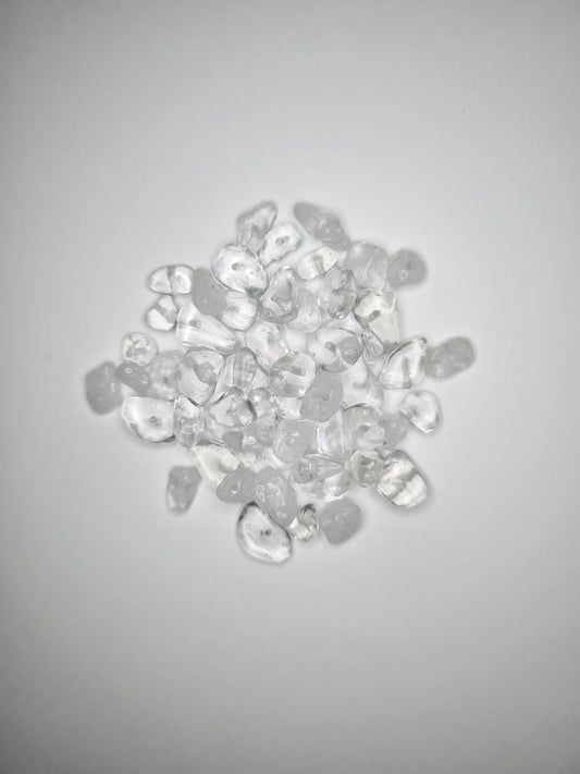 Clear quartz chips hole