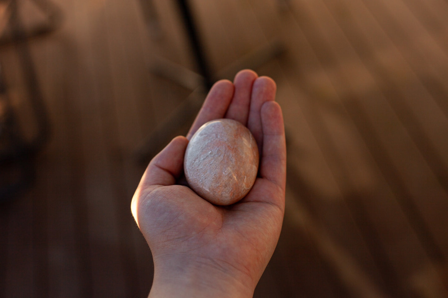 Peach moonstone - palmstone