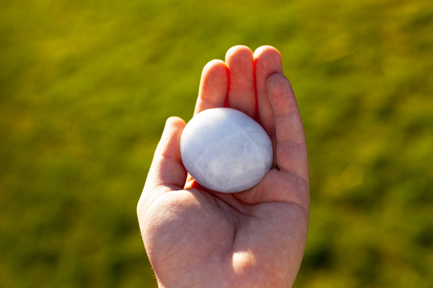 Blue calcite - palmstone