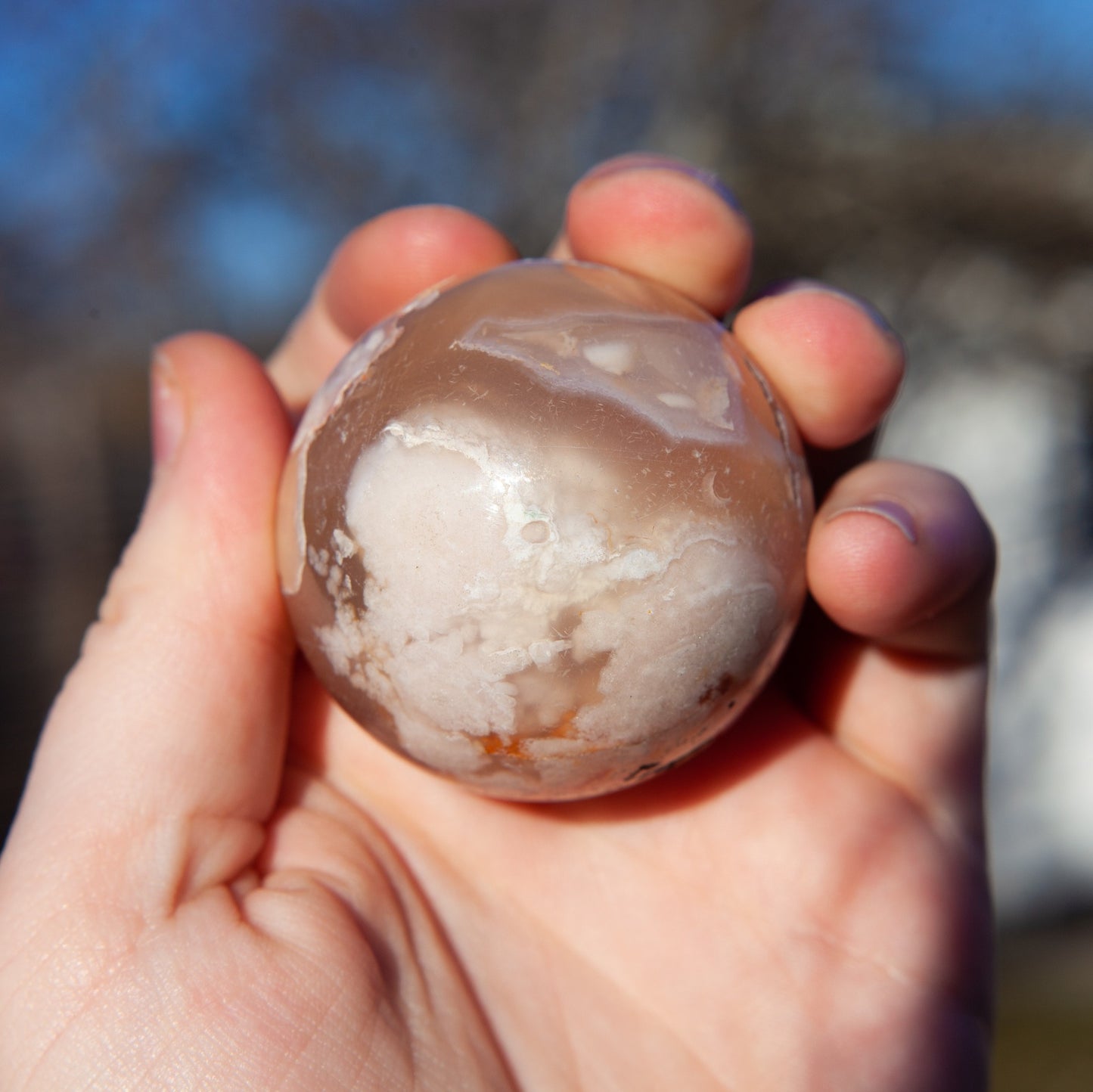 Flower agate - sphere