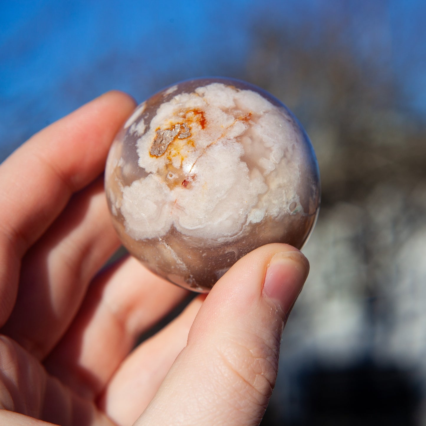 Flower agate - sphere