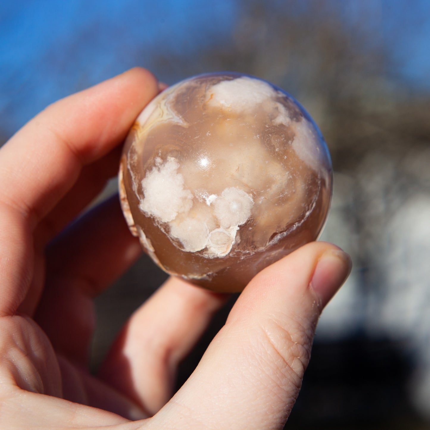 Flower agate - sphere