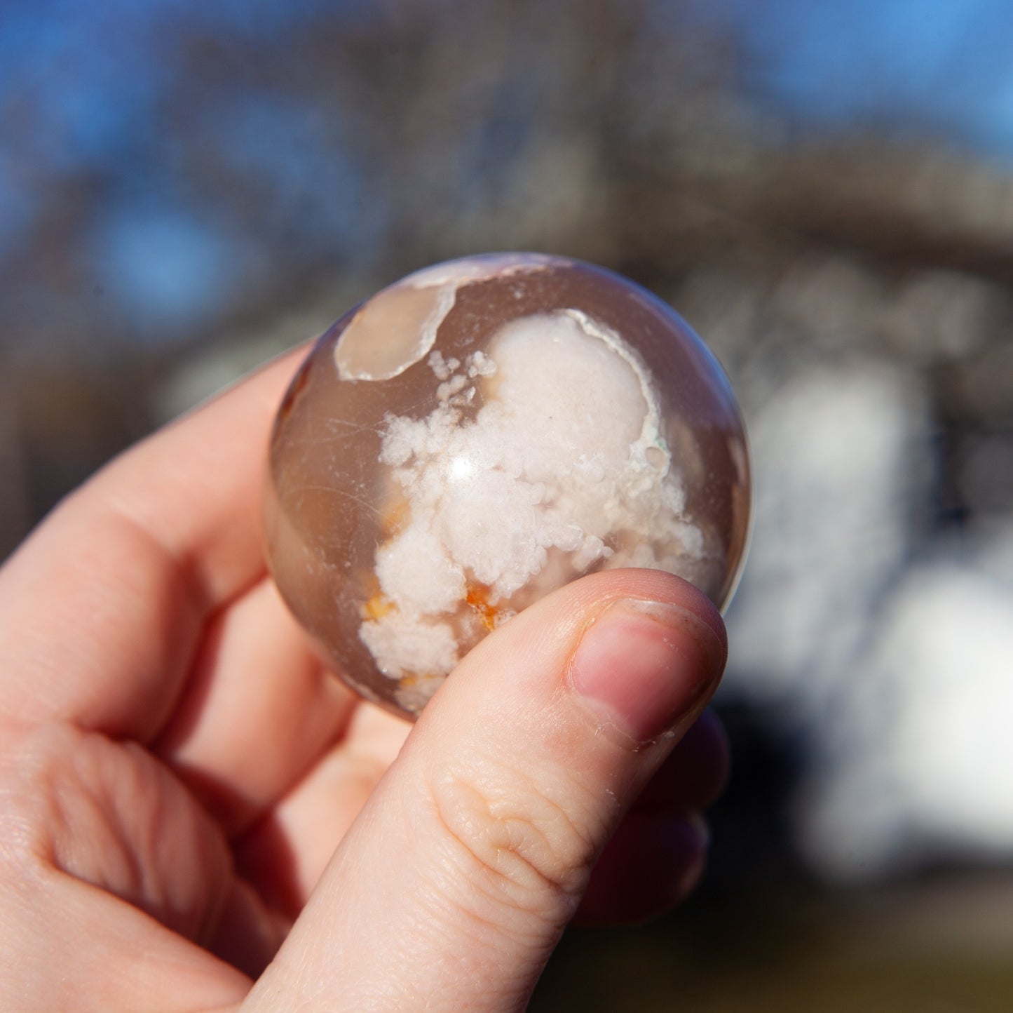 Flower agate - sphere