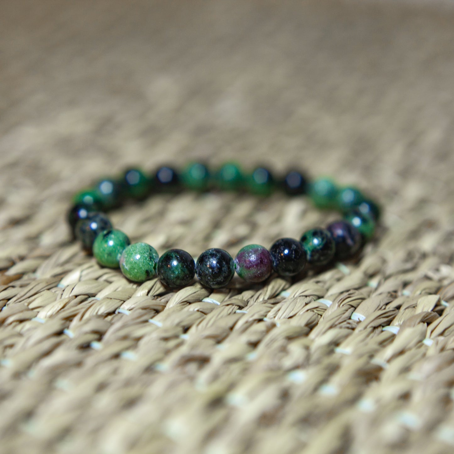 Zoisite with ruby ​​- bracelet