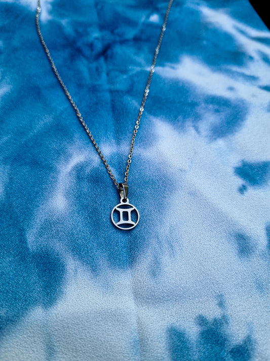 Gemini necklace silver