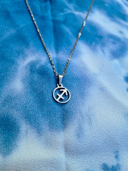 Sagittarius necklace silver