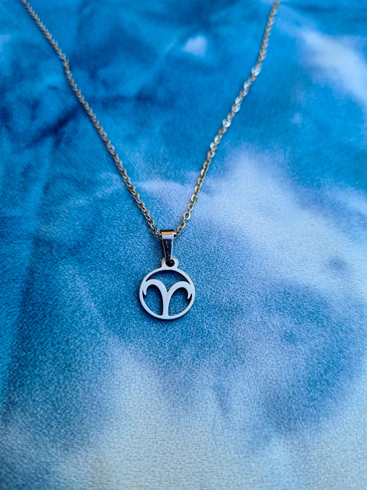 Aries necklace silver